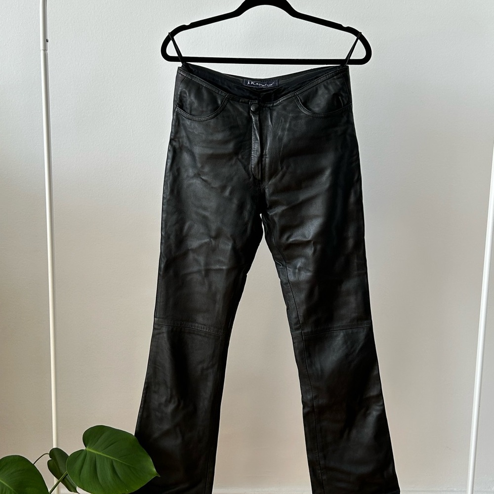 Black Leather Pants (100% Agneau, Viscose lined)